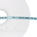 7mm LIGHT BLUE Bespoke custom printed satin ribbon 50m roll