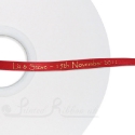 50m roll of BRIGHT RED Personalised Printed Custom Satin Ribbon for Wedding favour gifts