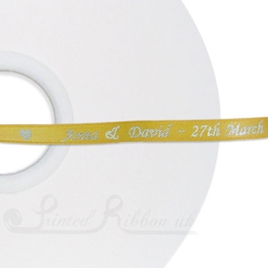 PW7BRNZ50M BRONZE 7mm Personalised Printed wedding ribbon - 50m roll