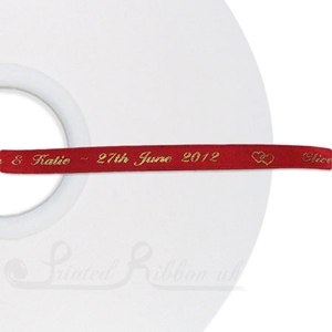 PW7CRED50M CARDINAL RED 7mm Personalised Printed wedding ribbon - 50m roll