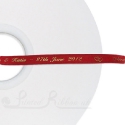 50m roll of CARDINAL RED Personalised Printed Custom Satin Ribbon for Wedding favour gifts