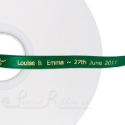 50m roll of DARK GREEN Personalised Printed Custom Satin Ribbon for Wedding favour gifts