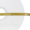 50m roll of GOLD Personalised Printed Custom Satin Ribbon for Wedding favour gifts