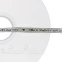50m roll of SILVER Personalised Printed Custom Satin Ribbon for Wedding favour gifts