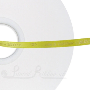 PW7YLLW50M YELLOW 7mm Personalised Printed wedding ribbon - 50m roll