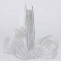 silver organza / chiffon ribbon, 25m roll