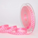 rose pink polka dot ribbon, 20m roll