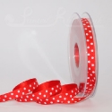 bright red polka dot ribbon, 20m roll
