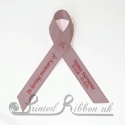LIGHT pink plain satin woven awareness / cause / charity ribbon and pin attachment
