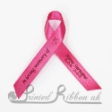 FUCHSIA PINK plain satin woven awareness / cause / charity ribbon and pin attachment