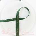 Merry Christmas printed in Gold on 10mm Emerald Green ribbon
