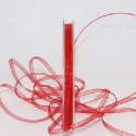 3mm red organza / chiffon ribbon, 50m roll