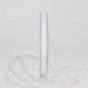 7mm white organza / chiffon ribbon, 25m roll