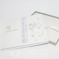 WBOOKHRT Personalised Wedding Guest Book with Hearts