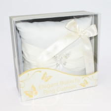PWRCBUTTERFLYIVRY Personalised Wedding Butterfly Ring Cushion - Ivory