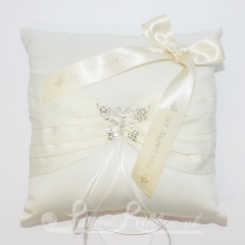 PWRCBUTTERFLYIVRY Personalised Wedding Butterfly Ring Cushion - Ivory