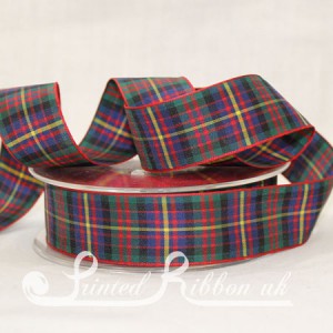 TAR25CAMER20M Cameron Clan classic tartan ribbon 25mm x 20m roll