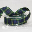 25mm Clan Gordon tartan ribbon by Printed Ribbon UK