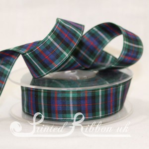 TAR25MACKEN20M Mackenzie Clan classic tartan ribbon 25mm x 20m roll