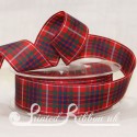 Red Fraser tartan ribbon by Printed Ribbon UK