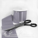 100mm 4inch wide plain dark silver single faced satin ribbon by the metre