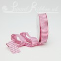 25mm Rose Pink Gingham Ribbon
