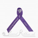 Plain satin woven awareness / cause / charity ribbon and pin attachment
