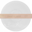 15mm wide peach printed ribbon, peach bespoke ribbon, custom personalised ribbon 50m roll great value low cost