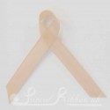 PEACH plain double faced satin woven awareness ribbon / cause ribbon / charity ribbon and pin attachment