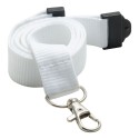 White Lanyard With Silver Clip