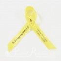 yellow plain satin woven awareness / cause / charity ribbon and pin attachment