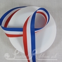25mm Red, White & Blue Stripe Ribbon for Jubilee and Olympics - British colours