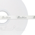 50m roll 12mm wide white logo custom personalised white printed ribbon