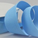 Light Blue Cotton Herringbone ribbon - 25mm
