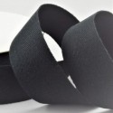 Black Cotton Herringbone ribbon - 25mm