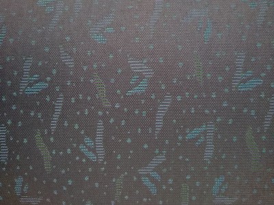 Grey with Colours Patterned Foam Backed Woven Fabric F722