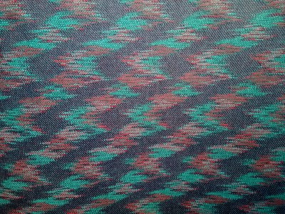 Mercedes Red / Green Zigzag Pattern Fabric - Perfect F1273