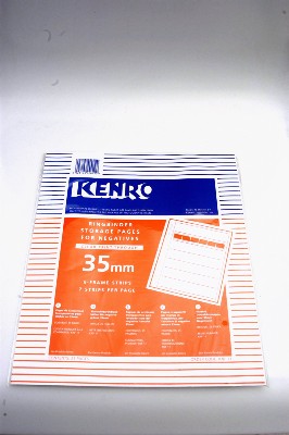KENRO 35mm (clear print through) STORAGE NEGATIVE PAGES 25 SHEETS