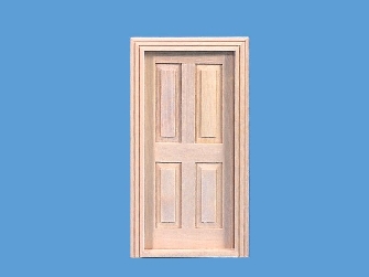 Miniature cottage 4 panel wooden door