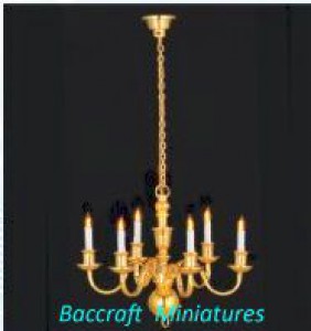 Dolls house 6 arm candle chandelier