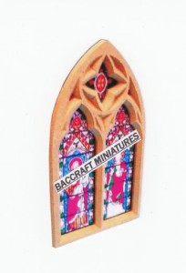 Miniature church stained glass window sheet
