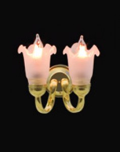 24 scale dolls house twin tulip wall light