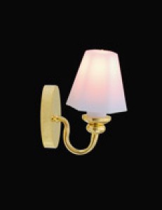 Dolls house miniature wall light, conical shade 24 scale