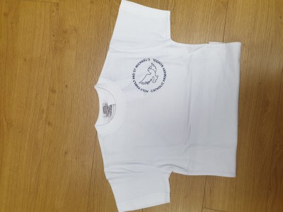 WHITE PE T-SHIRT WITH LOGO