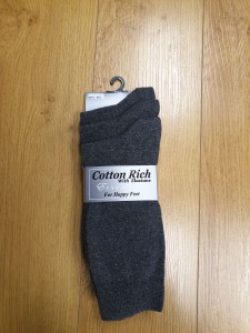 3 PACK GREY ANKLE SOCKS