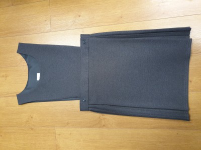 GREY BIB AND PLEAT PINAFORE