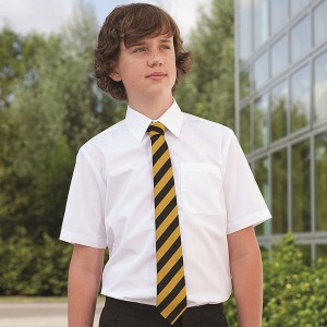 BOYS WHITE SHORT SLEEVE SHIRTS - TWIN PACK