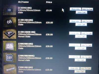 Click The Size You require