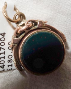 Fob Gold swivel - bloodstone