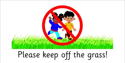 SAFETY SIGN - PLEASE KEEP OFF THE GRASS